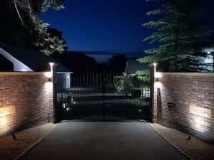 Lighted gates- click for photo gallery